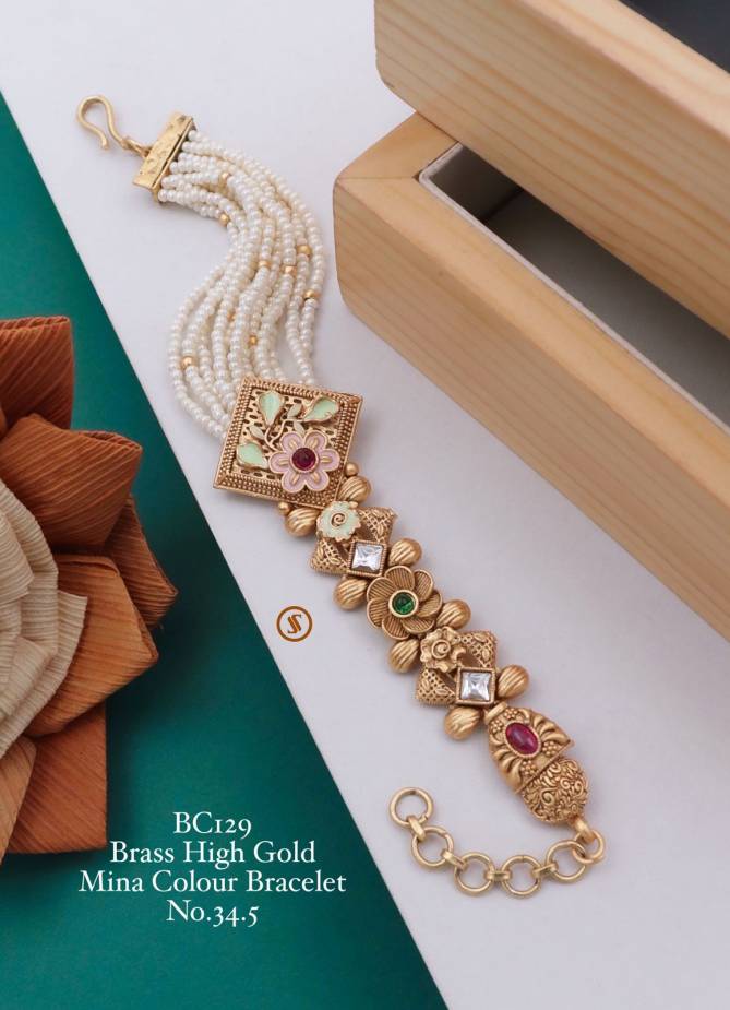 Accessories Brass High Gold Mina Colour Bracelets 2 Catalog
